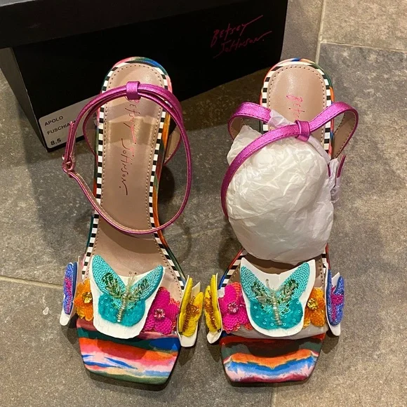 Betsey Johnson Colorful Butterfly Heels - Picture 2 of 3